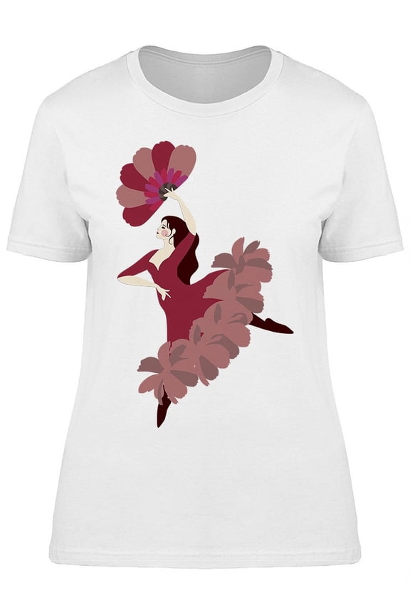 Drawing Flamenco Dancer Purple T-Shirt Women -Image by Shutterstock, Female x-Large