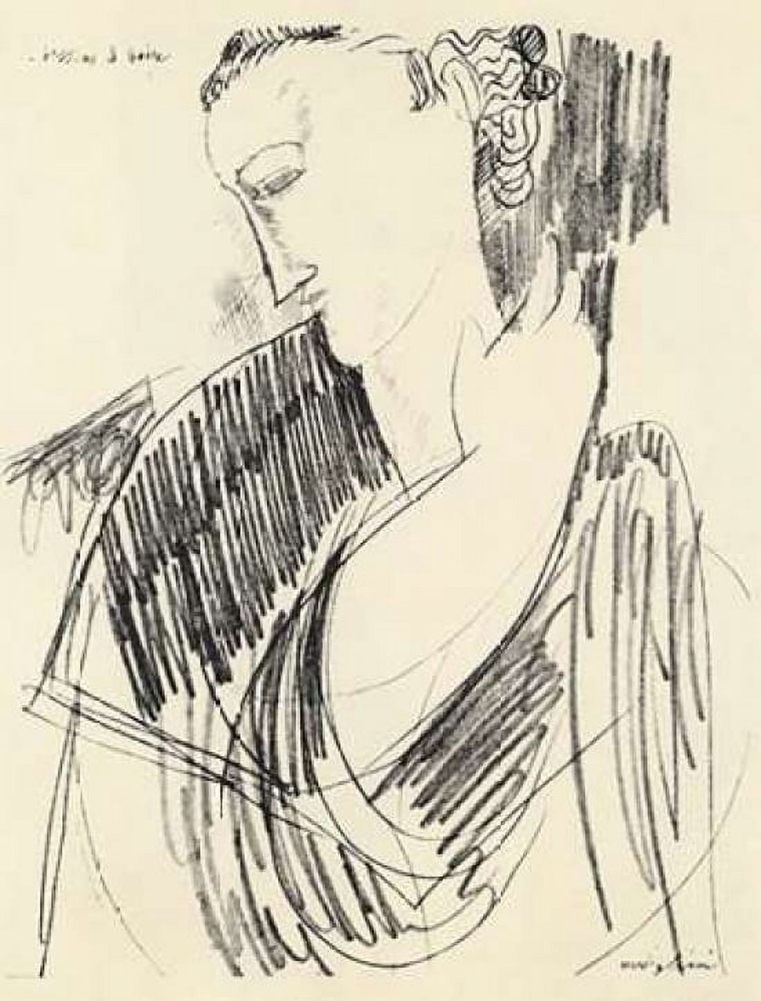 Drawing For Drinking Canvas Art - Amedeo Modigliani (18 x 24)