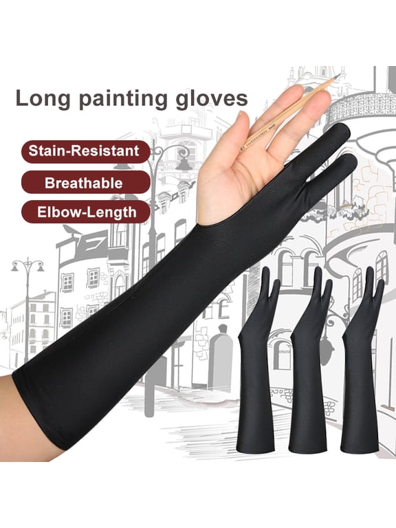 Drawing Glove, Elbow-Length 2-Finger Anti-Stain, 1Pcs, 16.7''