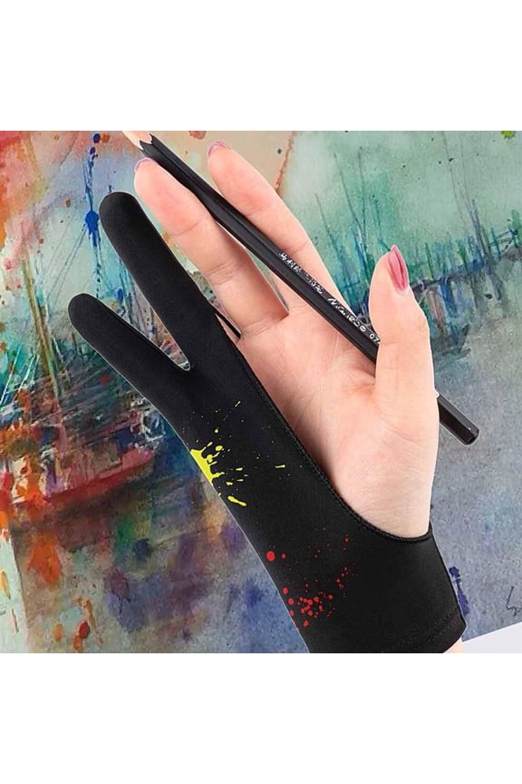 Drawing Gloves for Artists Single Layer Two Finger Design Not Compatible with Tablets