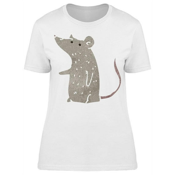Drawing Gray Mouse T-Shirt Women -Image by Shutterstock, Female Small