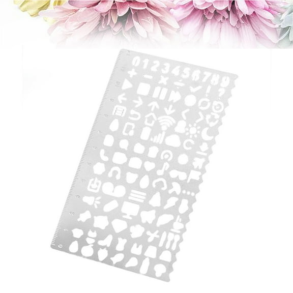 BESTOYARD Water Resistant Stainless Steel Drawing Templates with Ruler for Art Journal and Wall Decor