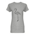 thumbnail image 1 of Drawing Of A Flamingo Shaped T-Shirt Women -Image by Shutterstock, Female Large, 1 of 2
