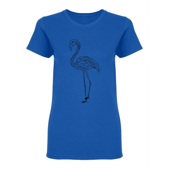 Drawing Of A Flamingo Shaped T-Shirt Women -Image by Shutterstock, Female XX-Large