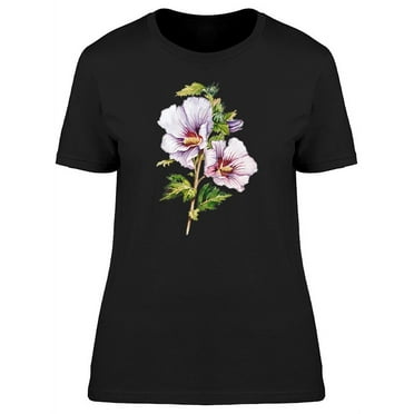 Drawing Of Hibiscus Flower Tee Women's -Image by Shutterstock