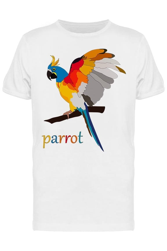 Drawing Parrot T-Shirt Men -Image by Shutterstock, Male Small