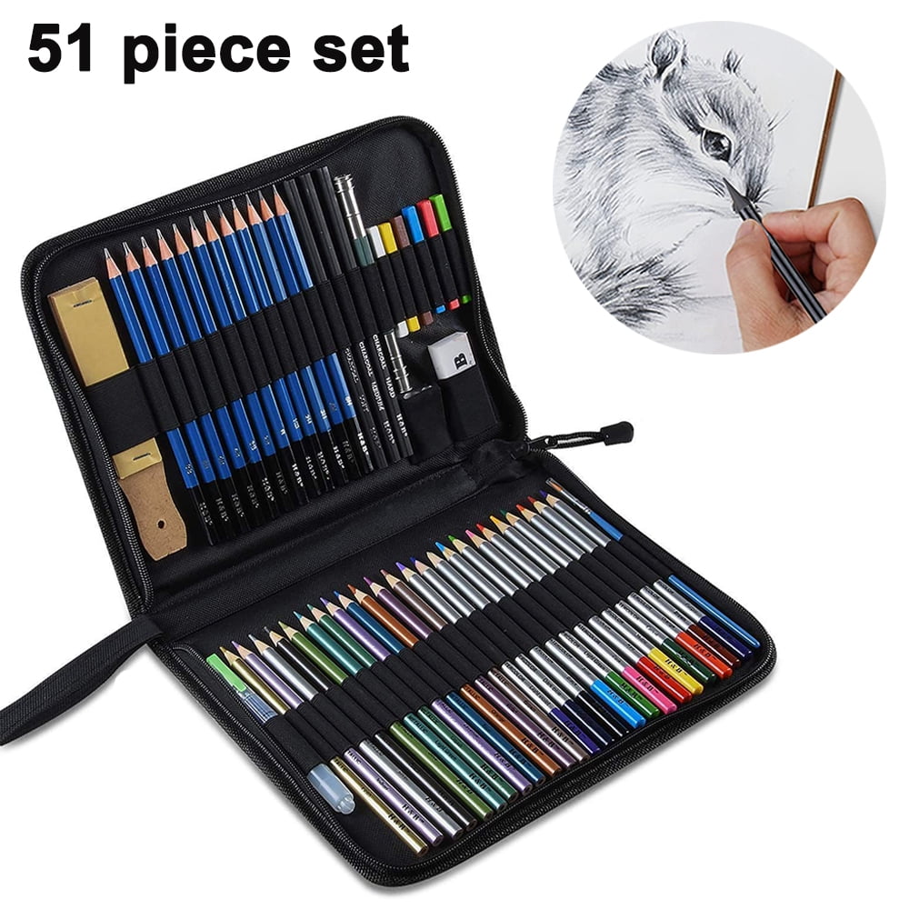 Bview Art Professional 71 Pieces Art Set Sketch Drawing Pencil Kit Pencil  Sketching Charcoal Pencil Tools Set For Artist