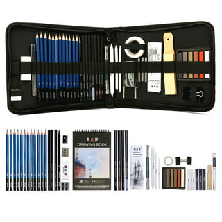 artsmith colored pencils drawing kit 60pc - drawing pencil set with  pastels, graphite, and supplies for sketching - professional art s
