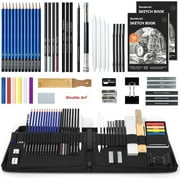 Sketching and Drawing Pencils Set, 37-Piece Professional Sketch Pencils Set in Zipper Carry Case, Drawing Kit Art Supplies with Graphite Charcoal Sticks Tool Sketch book by Shuttle Art