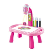 Drawing Projector Table Kids Art Toy with Light Music Smart Projection Desk Erasable Doodle Board Painting Machine Educational Learning for Children