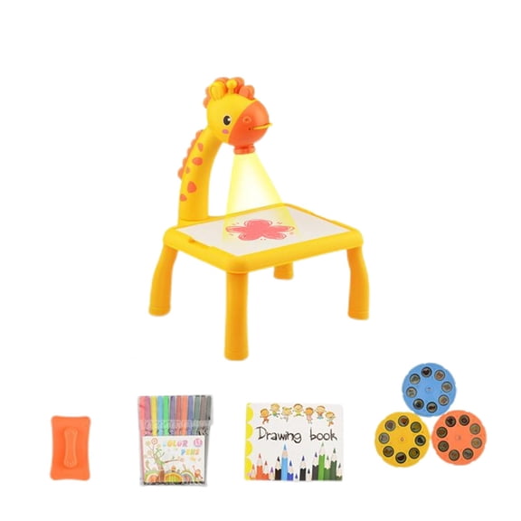 Drawing Projector Table for Kids, Trace and Draw Projector Toy, Child Learning Desk with Smart Projector, Learning Projection Painting Machine Drawing Playset for Boys Girls(A)