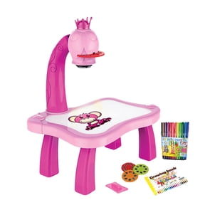 Drawing Projector Table for Kids, Trace and Paint Drawing Board with Light & Music, Smart Projector Sketcher Desk, Preschool Learning Kids Toys for Ages 5-7, 4 Year Old Girl Birthday Gifts