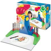 Playful Minds: Deluxe Drawing Projector - 14pc Coloring & Tracing Art Kit, 32 Animal Pictures, 4 Image Discs, 8 Crayons, Pad, Adjustable Toy, Kids 3+