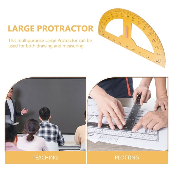 Large Wooden Protractor for Students, Math Drawing and Measurement Tool, Educational Supplies for and School Use