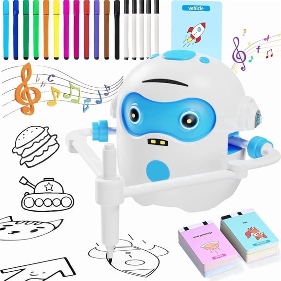 Drawing Robot for Kids, Educational Drawing Machine with 100 Cards, Enlightenment in Painting Learning Kids Toys for Boys Girls Birthday Christmas Gift