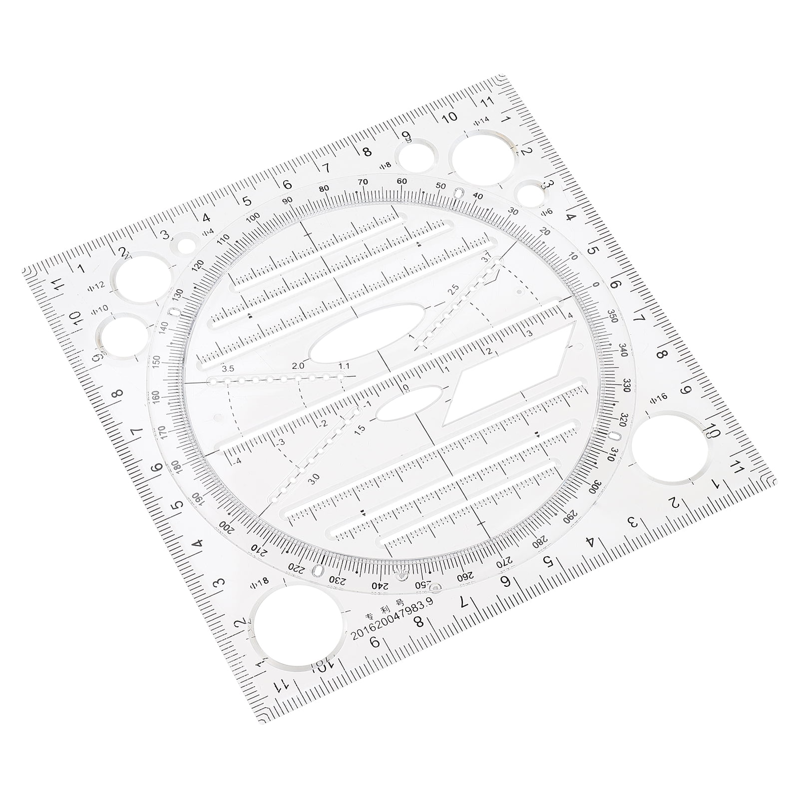 Drawing Ruler Protractor Stencil for Circles Measuring Precision