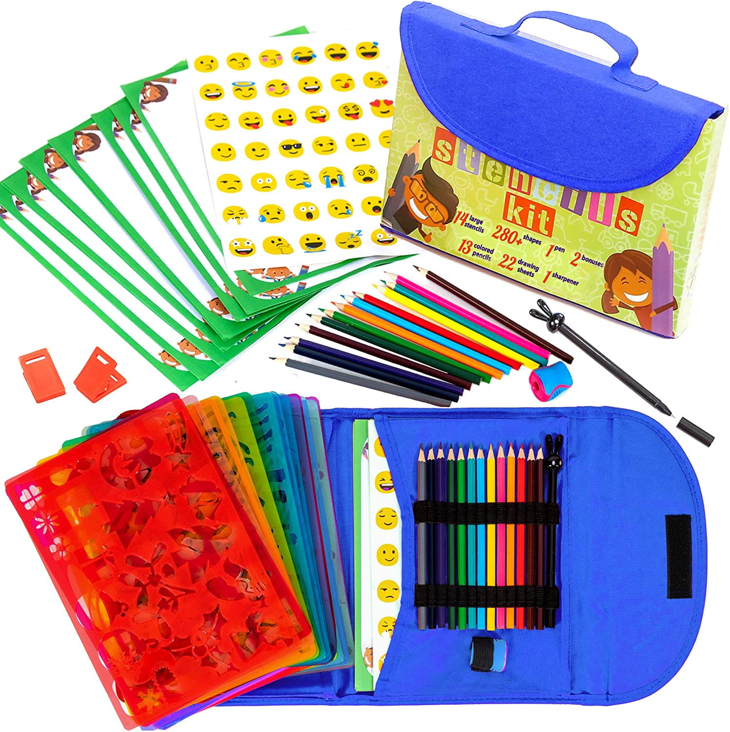First Impressions 78 Piece Kids Art Studio Set - Travel and Storage Case  with Watercolors, Colored Pencils, Oil Pastels, Markers, Mixing Trays, and