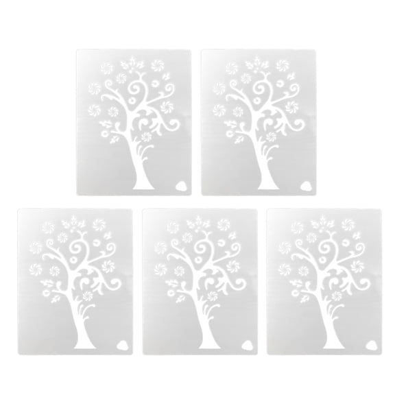 Supvox DIY Stencils Tree Shaped for Wall and Clothes Art White 5Pcs