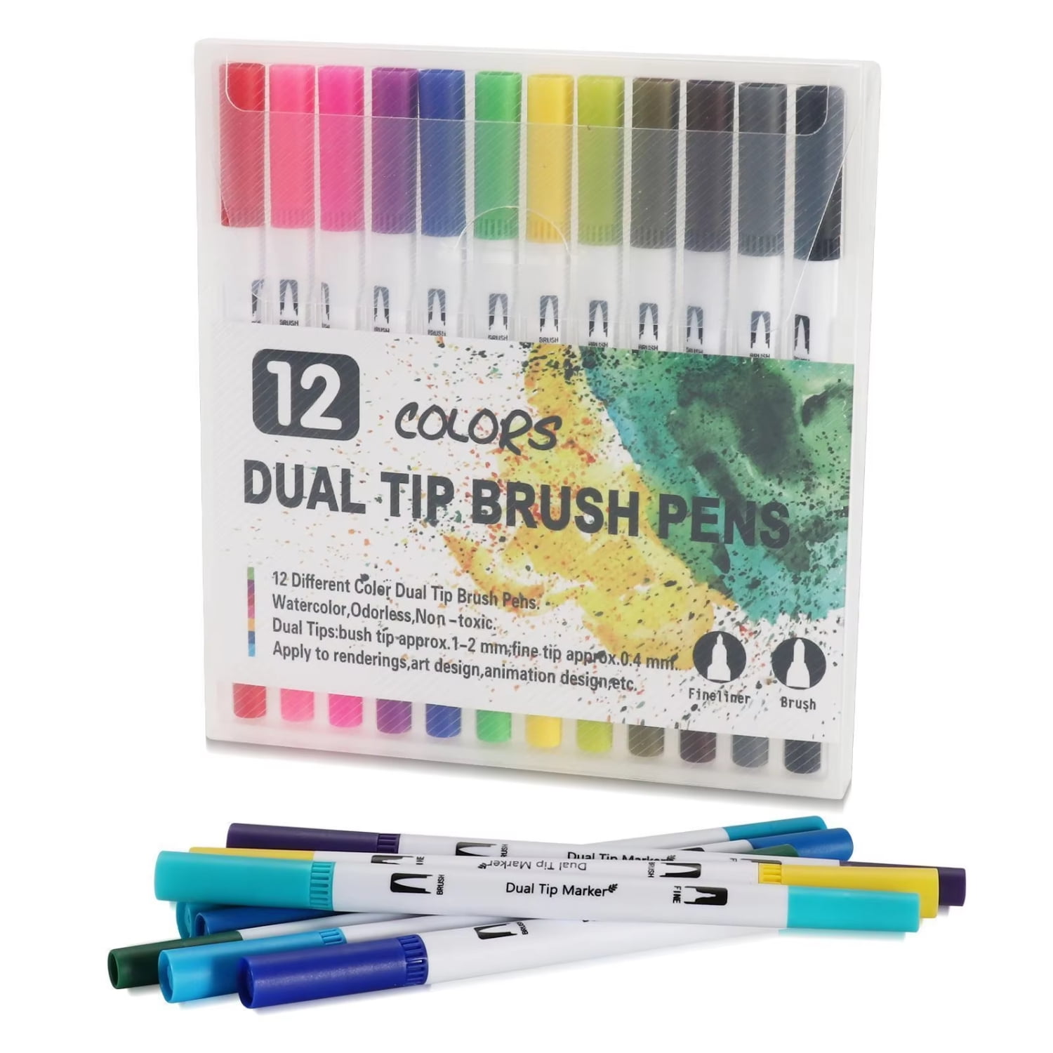 Drawing Watercolor Art Markers Pen Set Dual Brush Fineliner Colouring