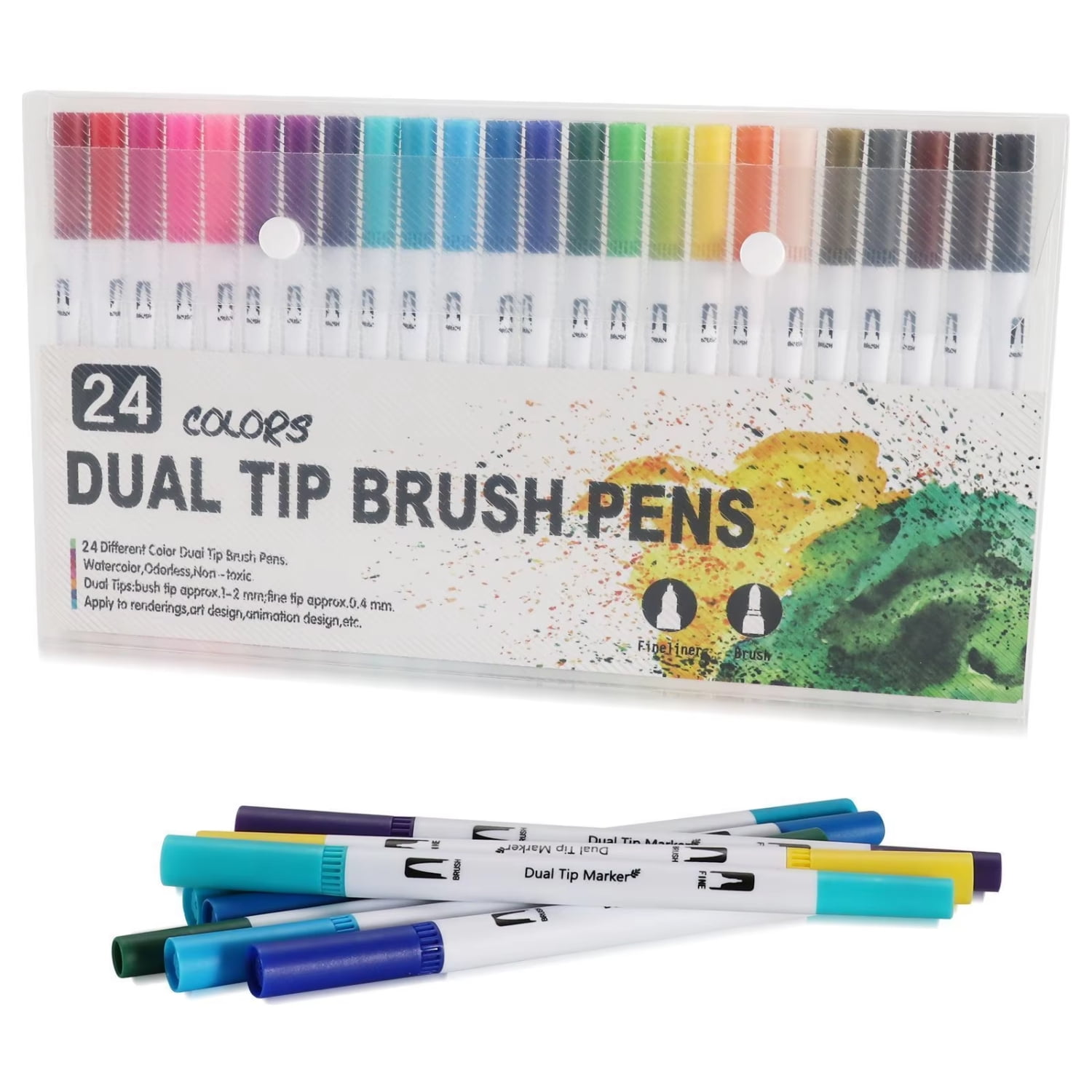 Drawing Watercolor Art Markers Pen Set Dual Brush Fineliner Colouring