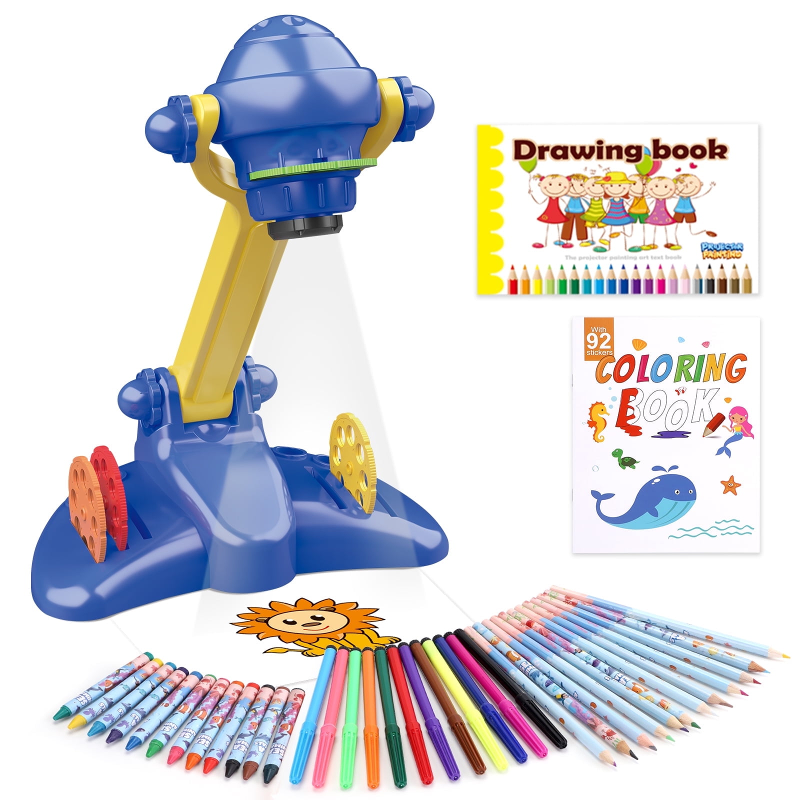 Navy Blue Drawing Projector Set for Kids Boys, Drawing Board Toys for  Ages 3 and Up