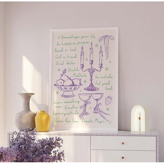 Drawn Quote Design3 Poster Cute Illustrations Art Trendy Affirmation Wall Positivity Design3 Poster, Unframed Size 8x12