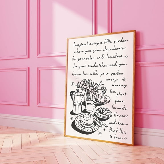 Drawn Quote Design5 Poster Cute Illustrations Art Trendy Affirmation Wall Positivity Design5 Poster, Unframed Size 8x12