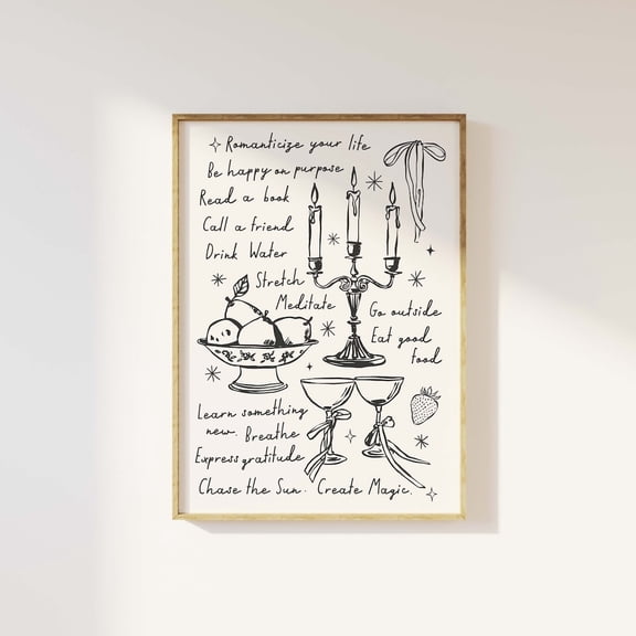 Drawn Quote Design8 Poster Cute Illustrations Art Trendy Affirmation Wall Positivity Design8 Poster, Unframed Size 8x12