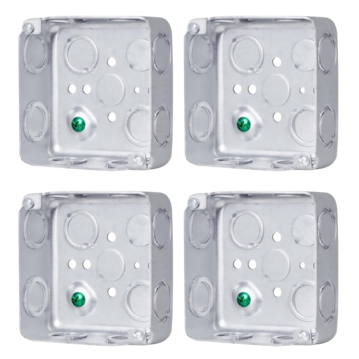 Drawn Square Electrical Box 21/8" Deep Box with 1/2” & 3/ Concentric