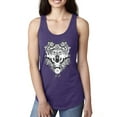 thumbnail image 1 of Drawn Tribal Wolf Animal Lover Ladies Racerback Tank Top, Purple Rush, Medium, 1 of 3