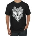 thumbnail image 1 of Drawn Tribal Wolf Animal Lover Men's Graphic T-Shirt, Black, Small, 1 of 3
