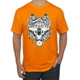 thumbnail image 1 of Drawn Tribal Wolf Animal Lover Men's Graphic T-Shirt, Orange, 5XL, 1 of 3