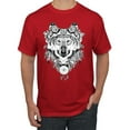 thumbnail image 1 of Drawn Tribal Wolf Animal Lover Men's Graphic T-Shirt, Red, Small, 1 of 3