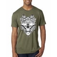 thumbnail image 1 of Drawn Tribal Wolf Animal Lover Mens Premium Tri Blend T-Shirt, Military Green, 2XL, 1 of 3