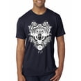 thumbnail image 1 of Drawn Tribal Wolf Animal Lover Mens Premium Tri Blend T-Shirt, Vintage Navy, Large, 1 of 3