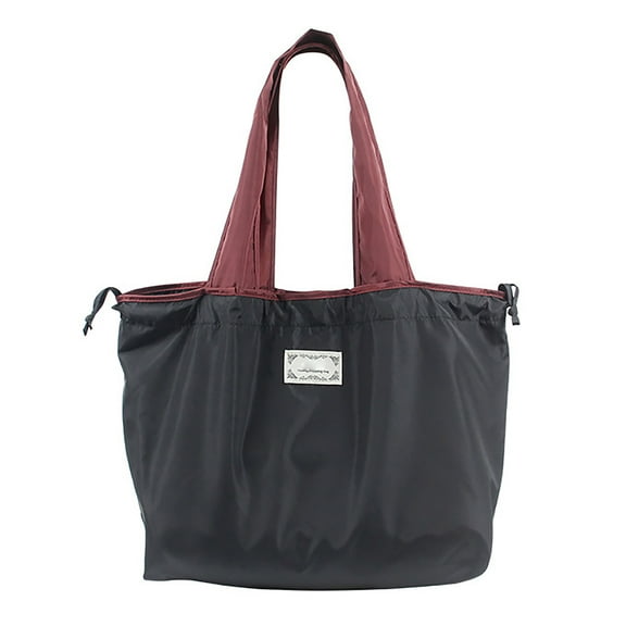 Drawstring Anti-slid Handle Shopping Bag Oxford Cloth Practical Large Capacity Shoulder Bag for Daily Use