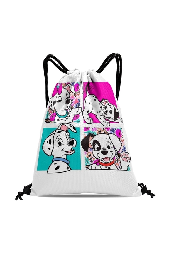 Drawstring Backpack for 101 Dalmatians Sackpack Adults Women Men Party Favor Bags Sports for Gym Travel Swimming Hiking Camping Tote Bag 11.8 × 15.7 in