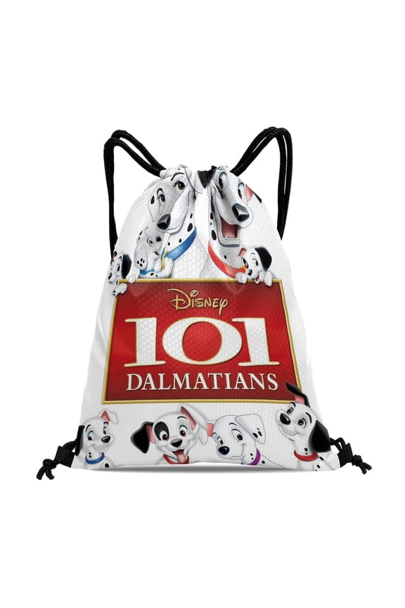 Drawstring Backpack for 101 Dalmatians Sackpack Adults Women Men Party Favor Bags Sports for Swimming Gym Travel Hiking Camping Tote Bag 11.8 × 15.7 in