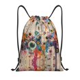 thumbnail image 1 of Drawstring Backpack - Abstract Colorful Dripping Circles Splash Proof Small Drawstring Gym Bag for Women Men, Cinch Sports String Bag Backpack for Travel Swimming Beach, 1 of 8