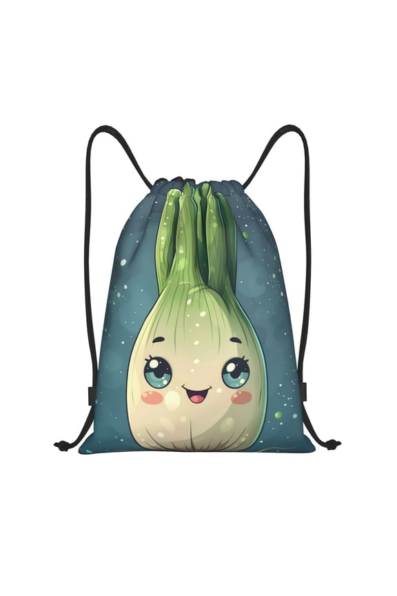 Drawstring Backpack - Adorable Kawaii Fennel Character Splash Proof Small Drawstring Gym Bag for Women Men, Cinch Sports String Bag Backpack for Travel Swimming Beach