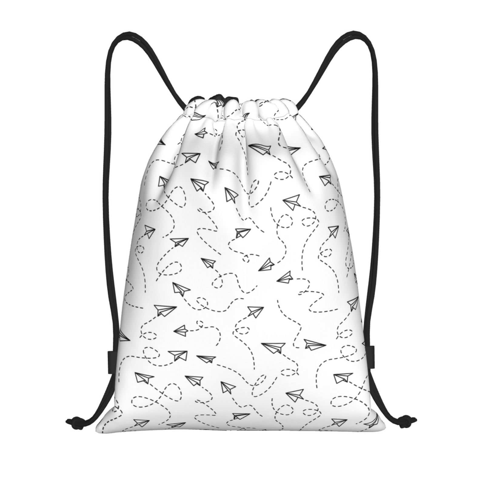 Drawstring Backpack Airplane Splash Proof Small Drawstring Gym Bag