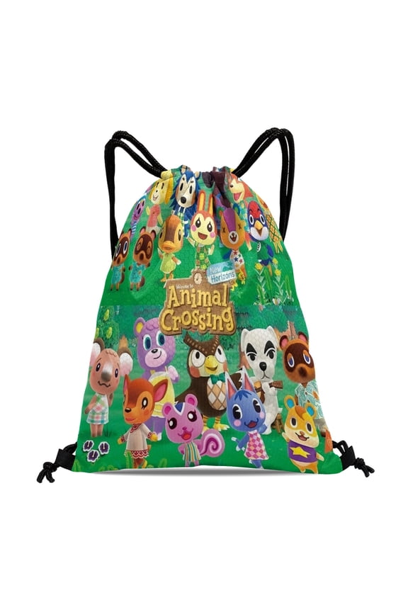 Drawstring Backpack for Animal Crossing Sackpack Women Men Adults Party Favor Bags Sports for Gym Travel Swimming Hiking Camping Tote Bag 11.8  15.7 in