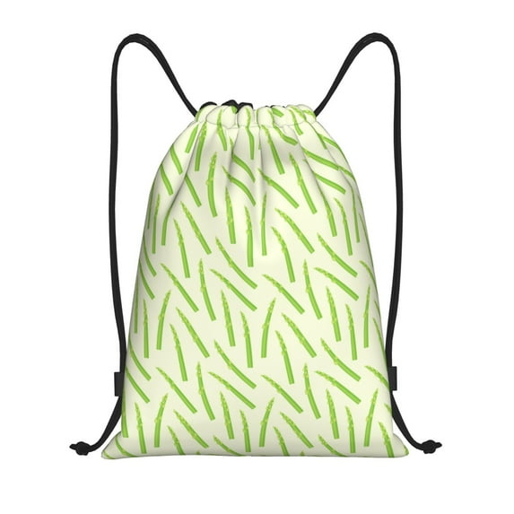 Drawstring Backpack - Asparagus green Pattern Splash Proof Small ...