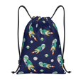 thumbnail image 1 of Drawstring Backpack - Astronaut Dinosaur and Space Splash Proof Small Drawstring Gym Bag for Women Men, Cinch Sports String Bag Backpack for Travel Swimming Beach, 1 of 8