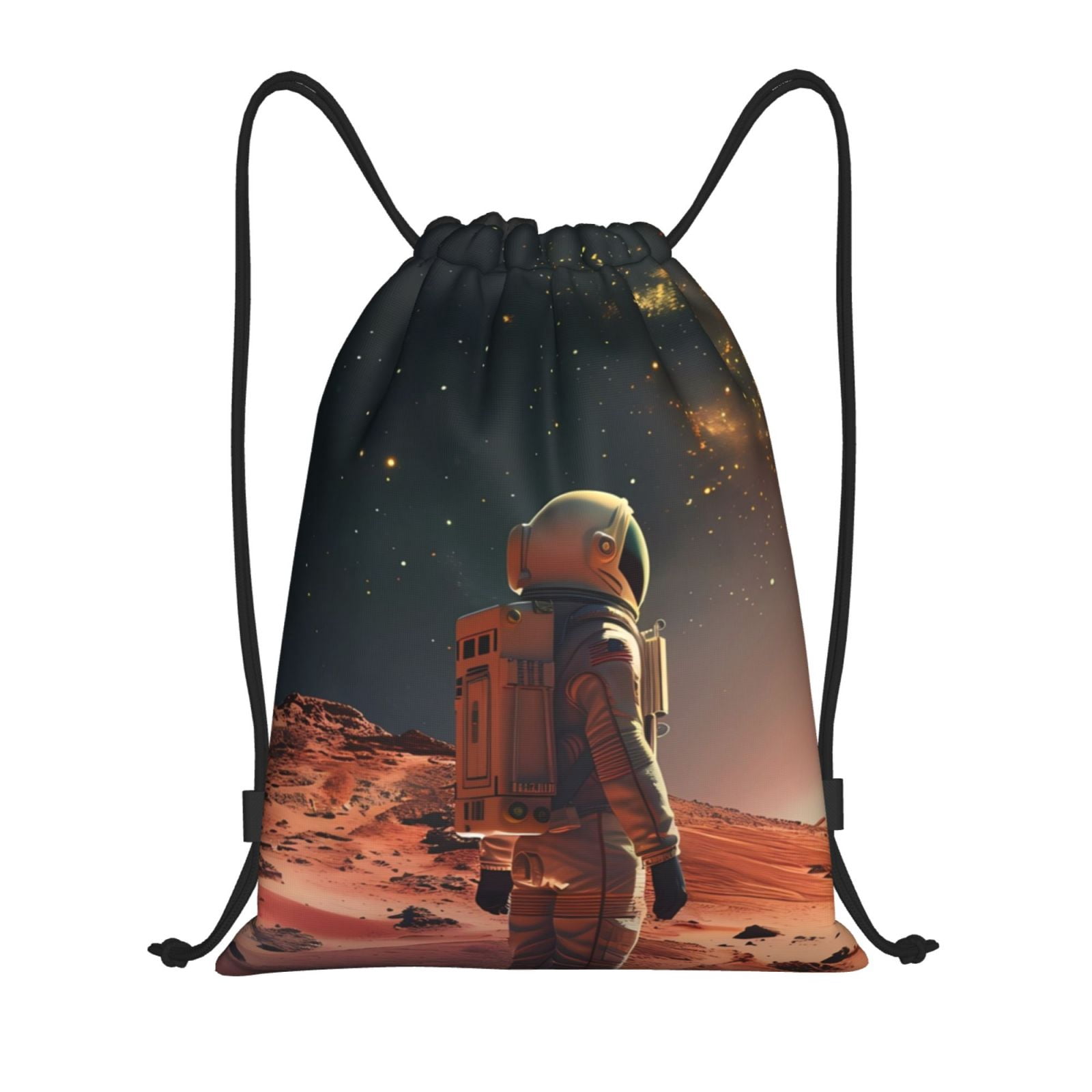 Drawstring Backpack, Astronaut On Mars A Light Waterproof Sports Gym ...