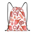 thumbnail image 1 of Drawstring Backpack - Bacon Ham print Splash Proof Small Drawstring Gym Bag for Women Men, Cinch Sports String Bag Backpack for Travel Swimming Beach, 1 of 8
