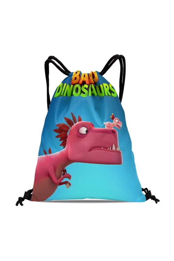 Drawstring Backpack for Bad Dinosaurs Drawstring Pocket Adults Women Men Party Favor Bags Sports for Gym Travel Swimming Hiking Camping Tote Bag 11.8  15.7 in