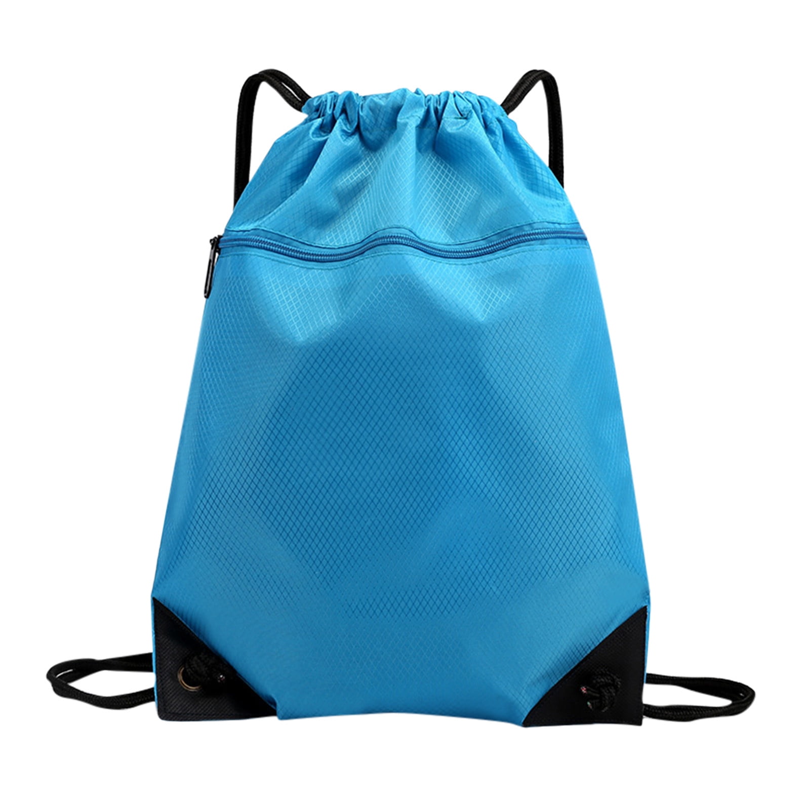 Drawstring Backpack Bag with Front Zip Pocket, Gym Swim Sports Cinch ...