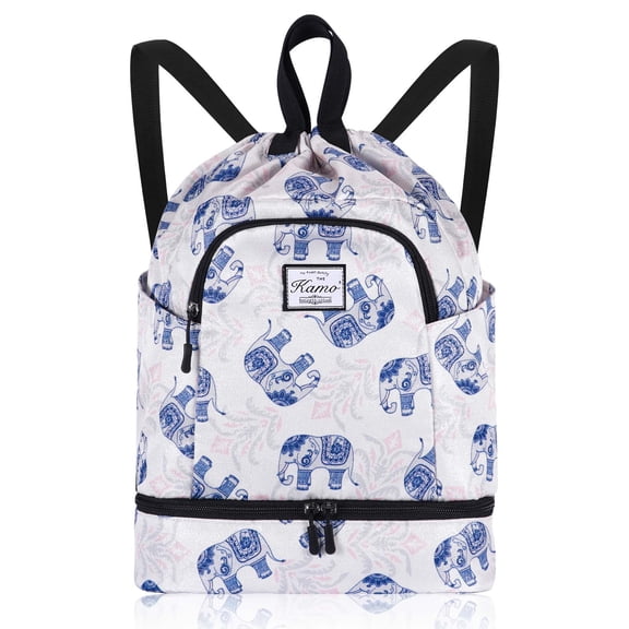 Drawstring Backpack Bag with Shoe Compartment, Large Gym Bag Sackpack Sports Beach Backpack for Men Women