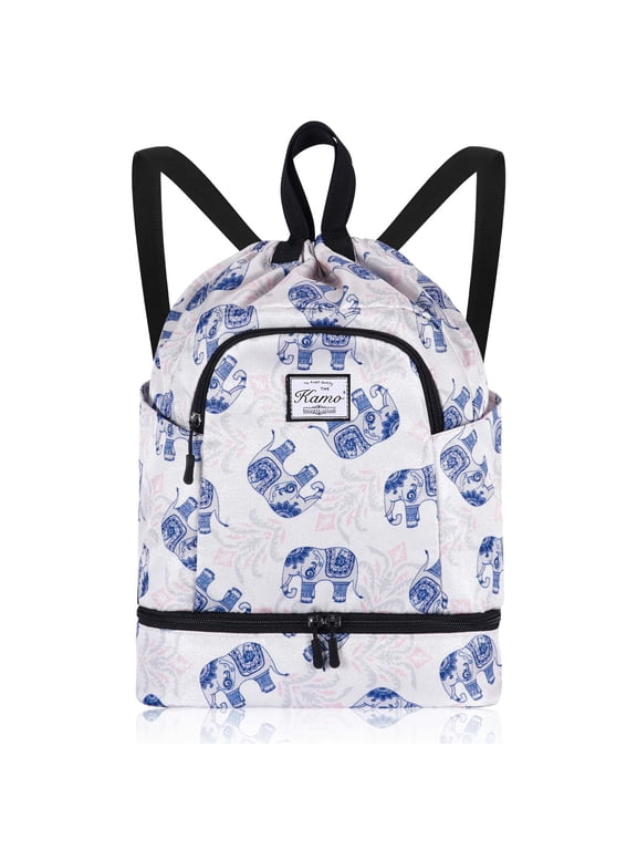 Drawstring Backpack Bag with Shoe Compartment, Large Gym Bag Sackpack Sports Beach Backpack for Men Women
